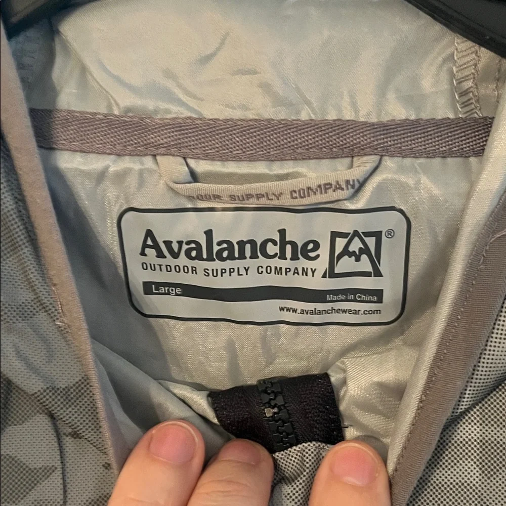 Avalanche Camouflage Gray and Black Hooded Windbreaker Rain Jacket NWT - Picture 2 of 3